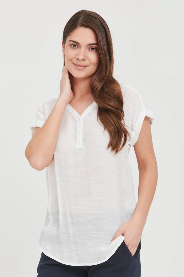 boble frivillig For tidlig Kortærmet bluse White | Fransa Dame Bluser & Skjorter | Twisted Systems